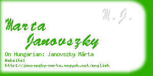 marta janovszky business card